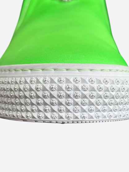 Chrome Hearts Green & Silver Filigree Cross Slip On Sneakers