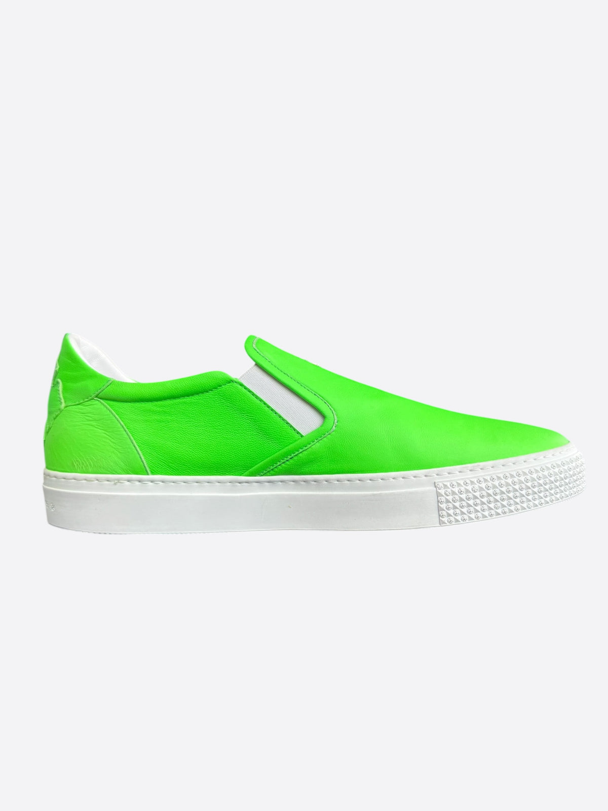Chrome Hearts Green & Silver Filigree Cross Slip On Sneakers