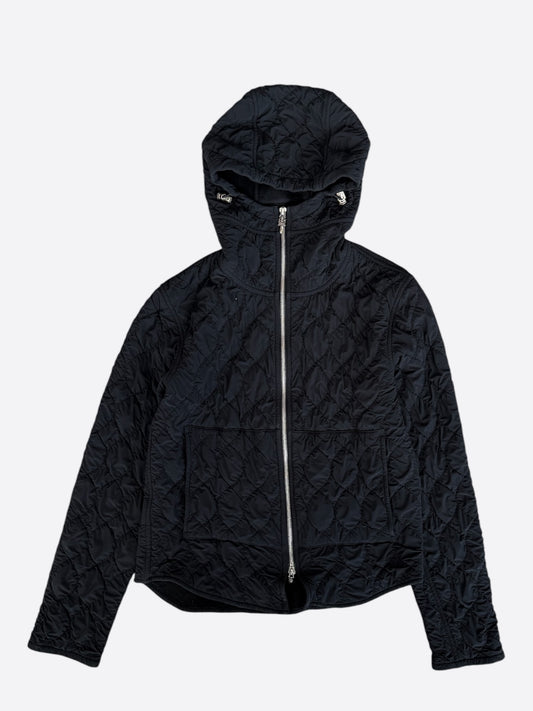 Chrome Hearts Black Quilted Nylon Hooded Jacket