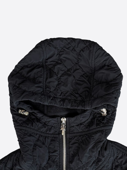Chrome Hearts Black Quilted Nylon Hooded Jacket