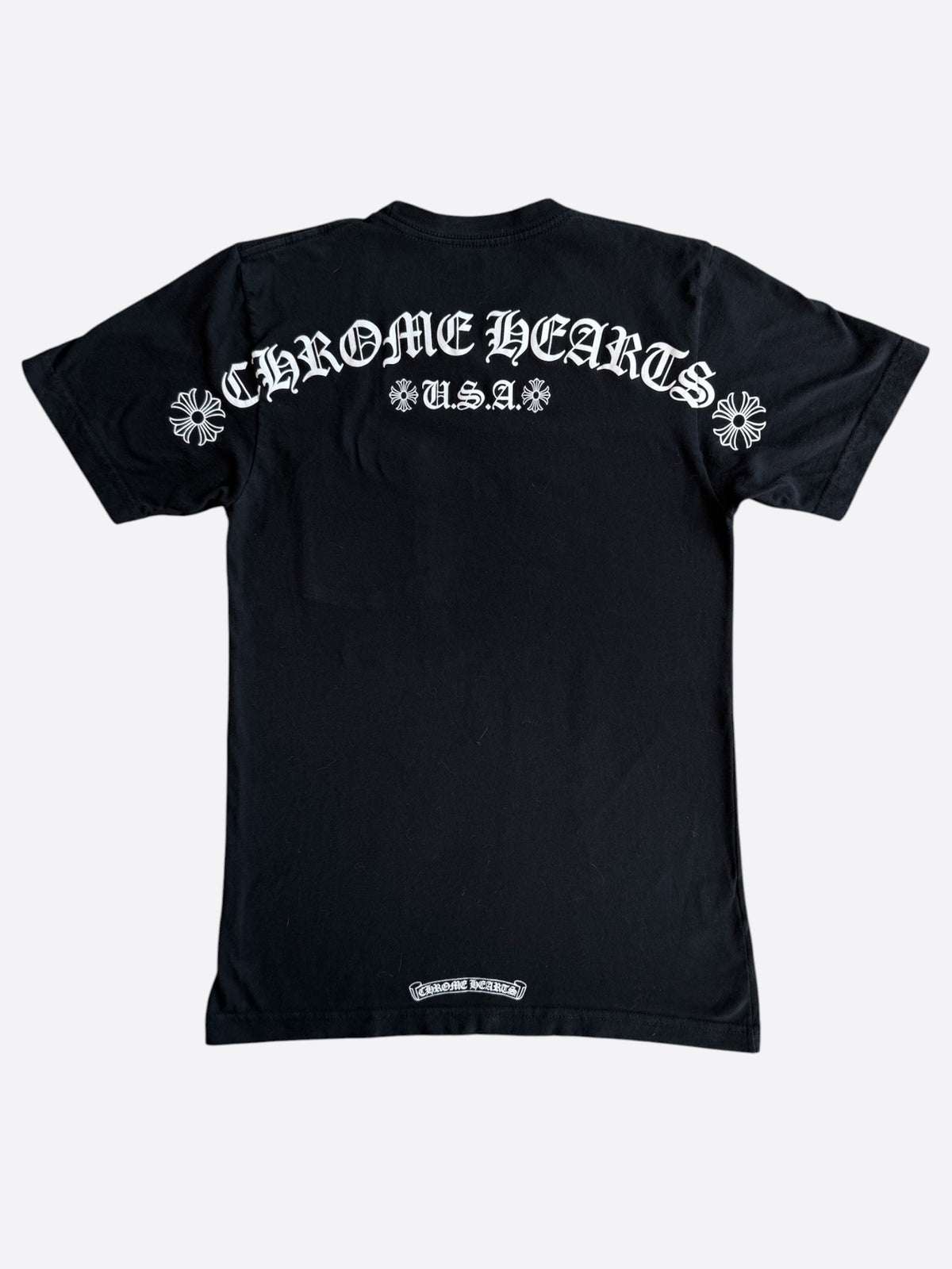 Chrome Hearts Black & White Scroll Logo T-Shirt