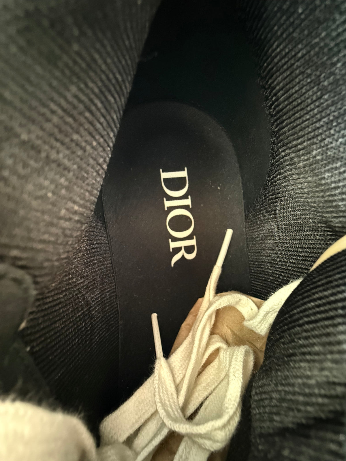 Dior Beige & Black B57 Mid Top Sneakers