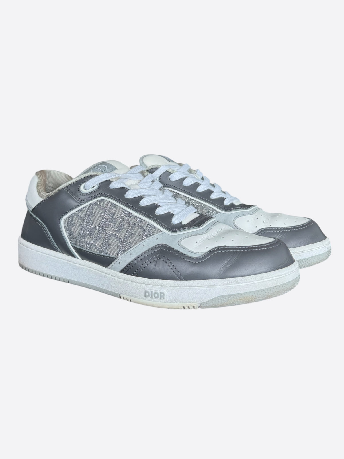 Dior Grey & White Oblique B27 Sneakers