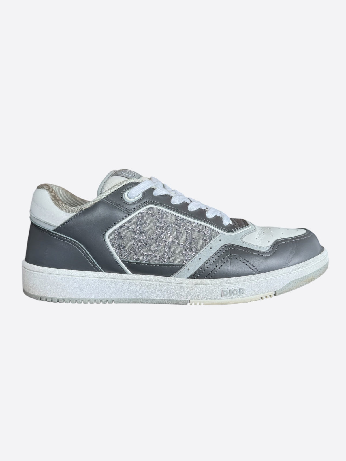 Dior Grey & White Oblique B27 Sneakers