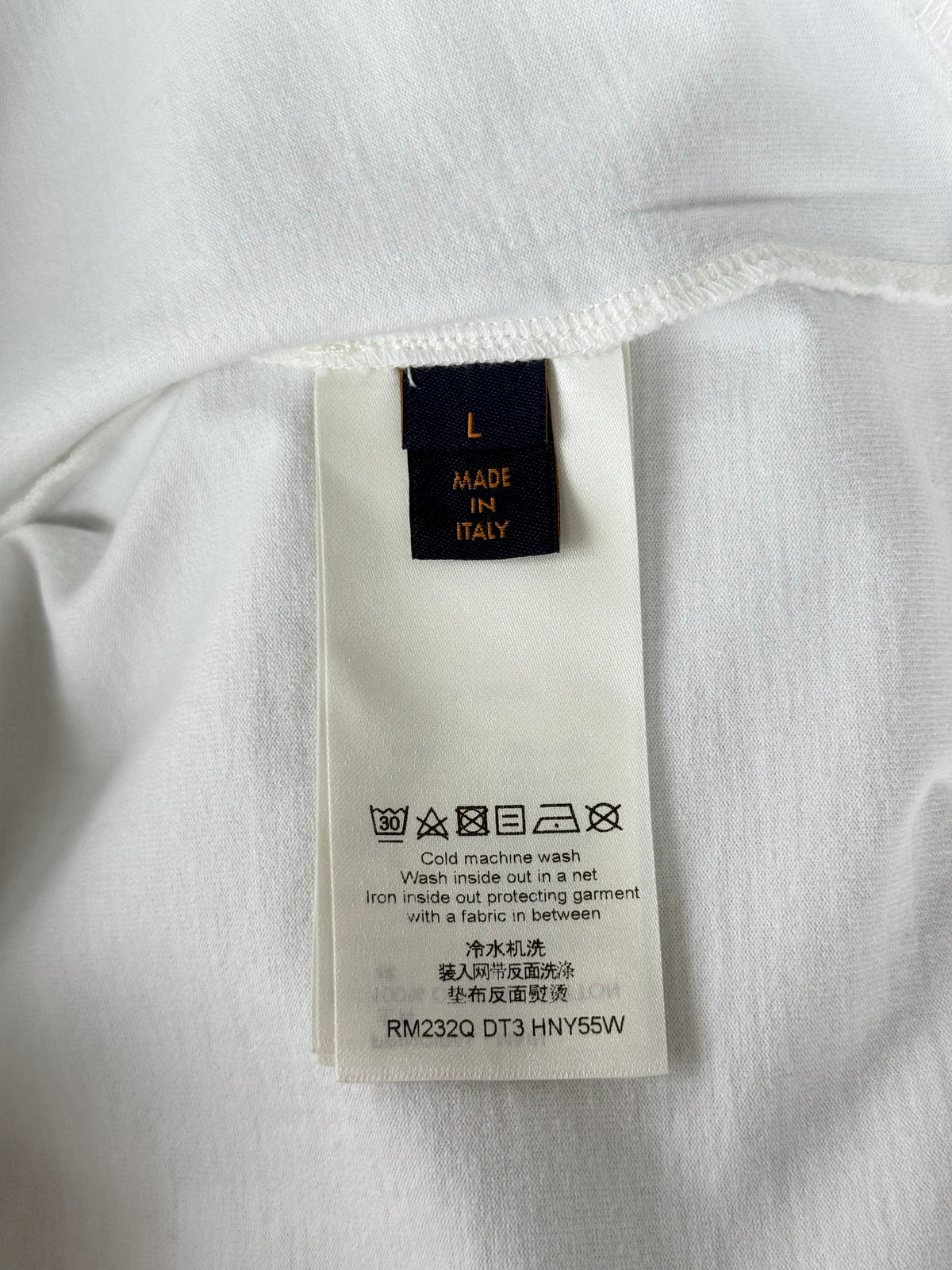 Louis Vuitton White Embossed Logo T-Shirt