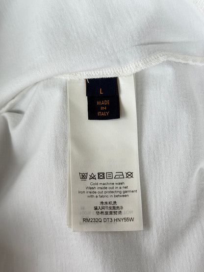 Louis Vuitton White Embossed Logo T-Shirt