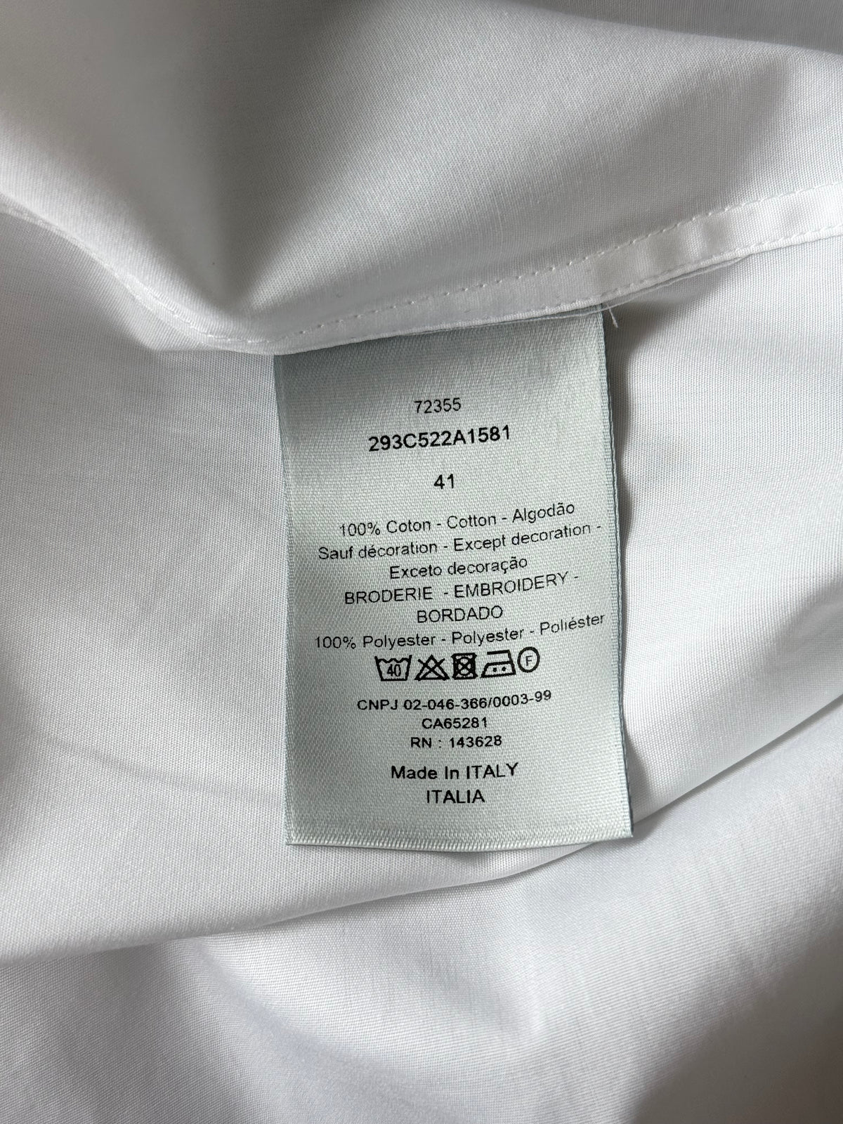 Dior White Embroidered Logo Button Up Shirt