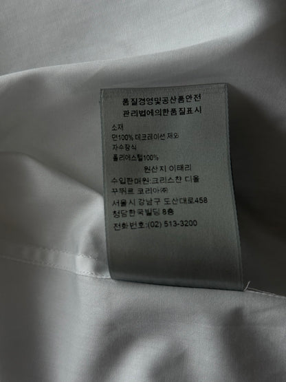 Dior White Embroidered Logo Button Up Shirt