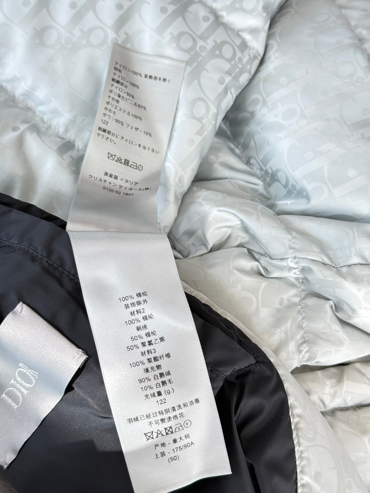 Dior Silver Oblique Puffer Jacket