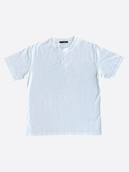 Louis Vuitton White Embossed Logo T-Shirt