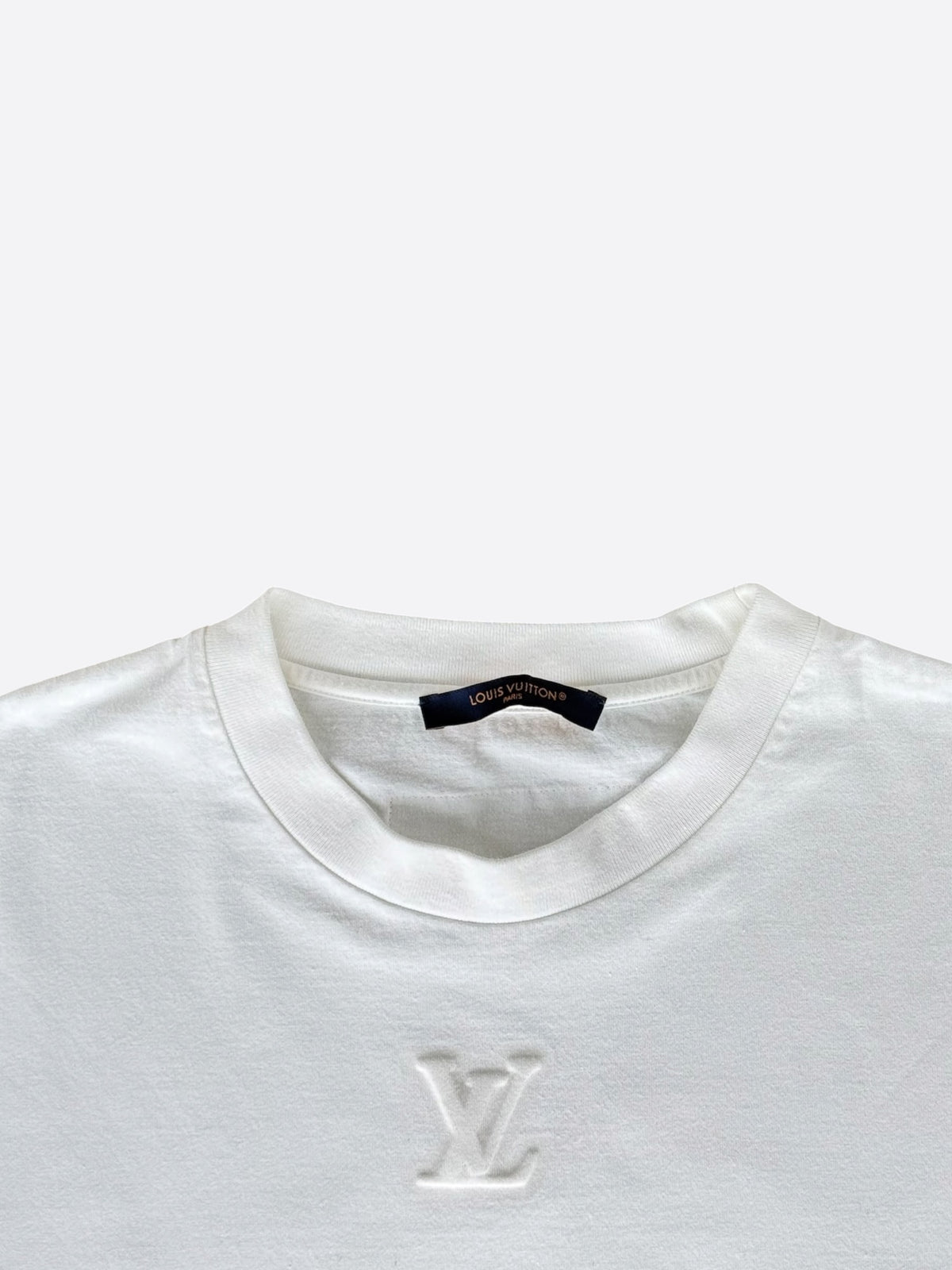 Louis Vuitton White Embossed Logo T-Shirt