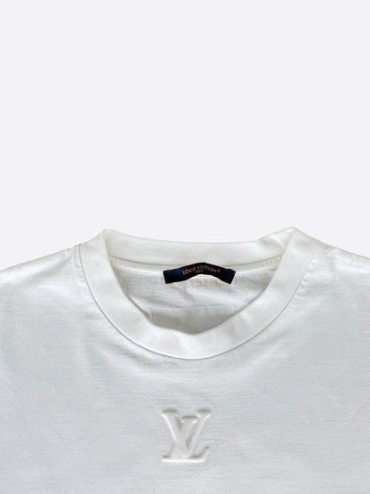Louis Vuitton White Embossed Logo T-Shirt