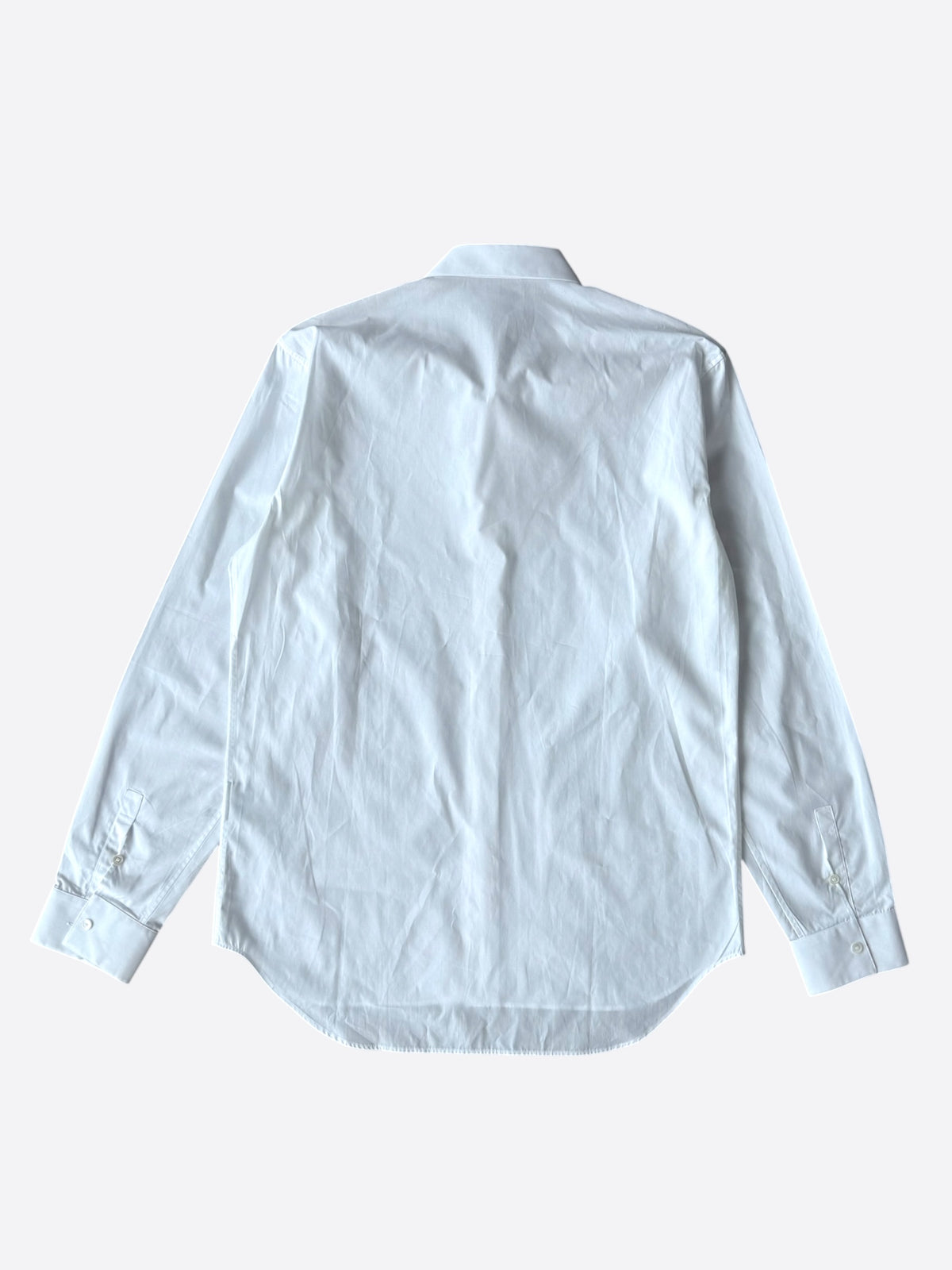 Dior White Embroidered Logo Button Up Shirt