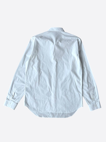 Dior White Embroidered Logo Button Up Shirt