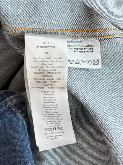 Dior Kenny Scharf Blue & Black Embroidered Logo Denim Jacket