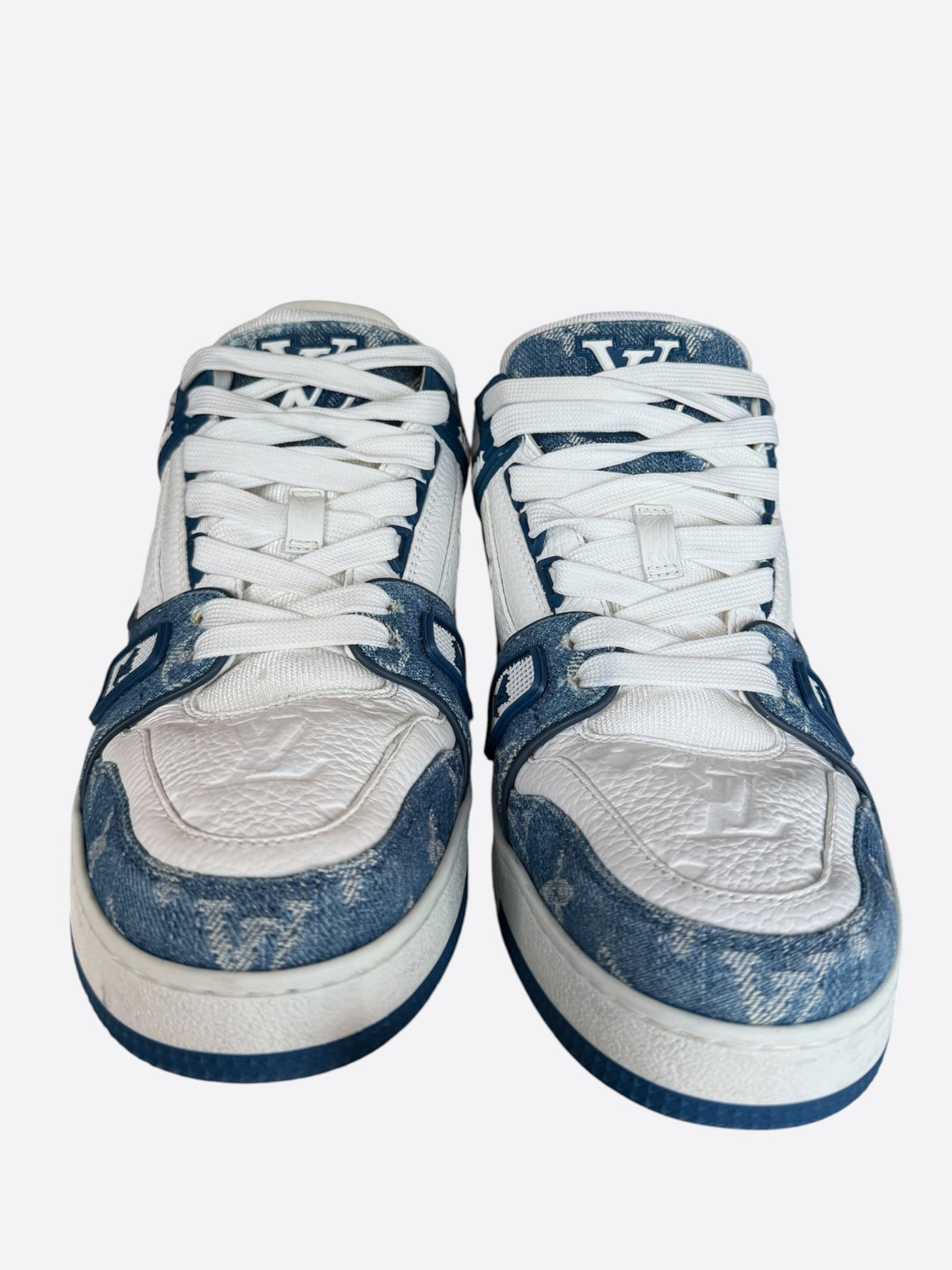 Louis Vuitton Blue & White Denim Monogram Trainers