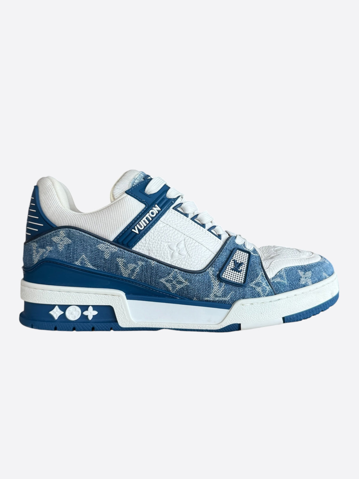Louis Vuitton Blue & White Denim Monogram Trainers