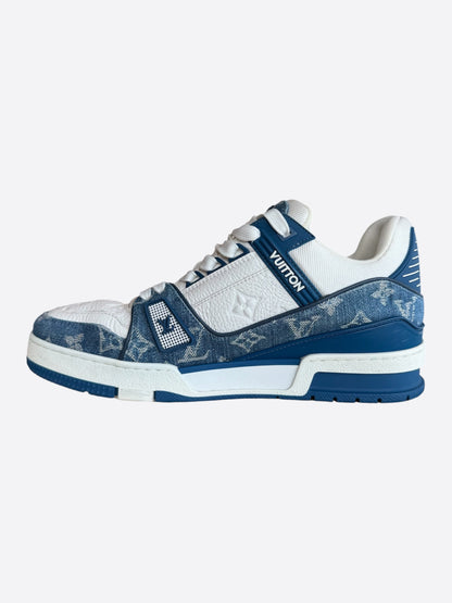 Louis Vuitton Blue & White Denim Monogram Trainers