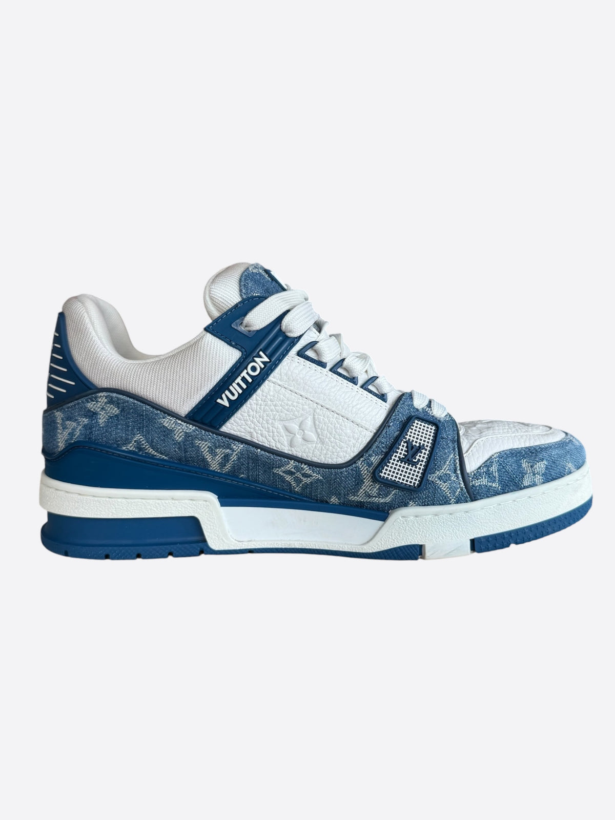 Louis Vuitton Blue & White Denim Monogram Trainers