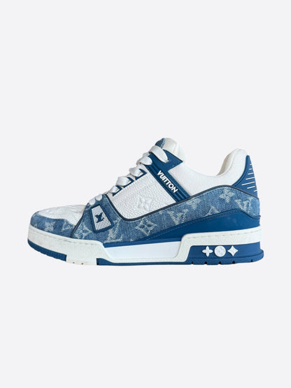 Louis Vuitton Blue & White Denim Monogram Trainers