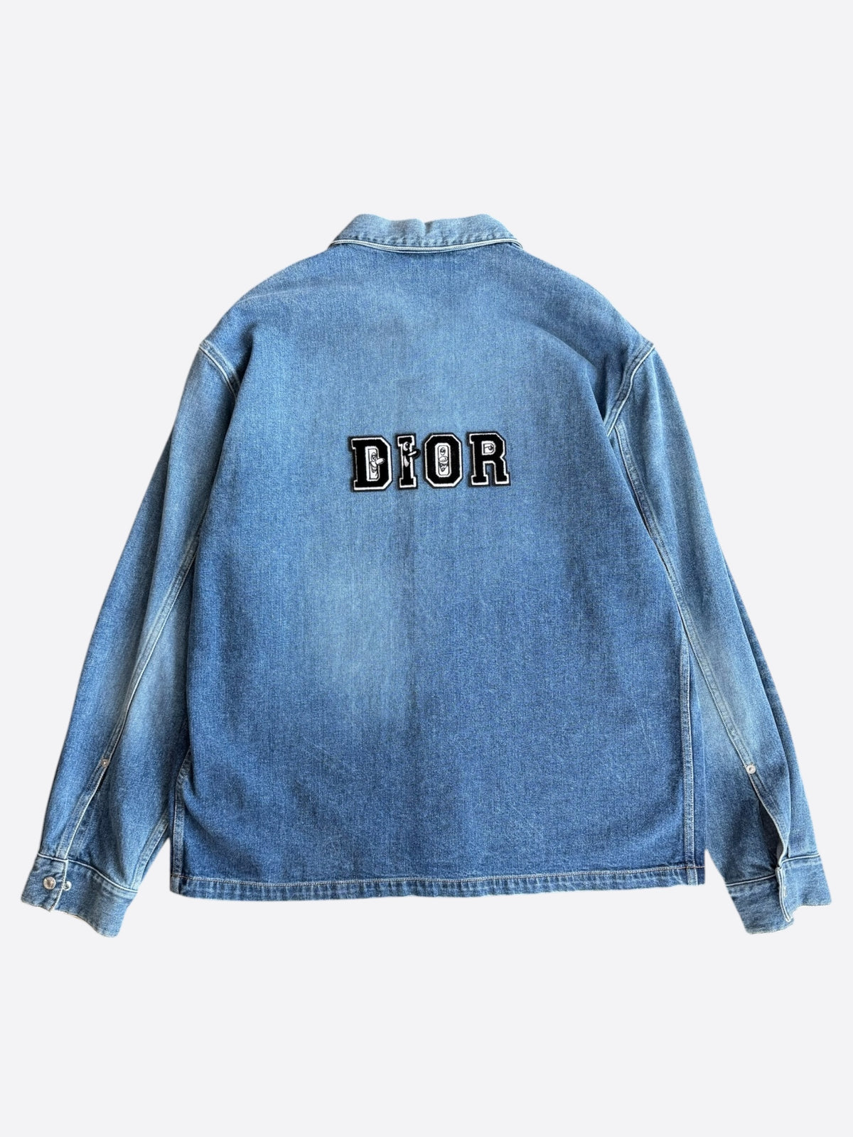 Dior Kenny Scharf Blue & Black Embroidered Logo Denim Jacket