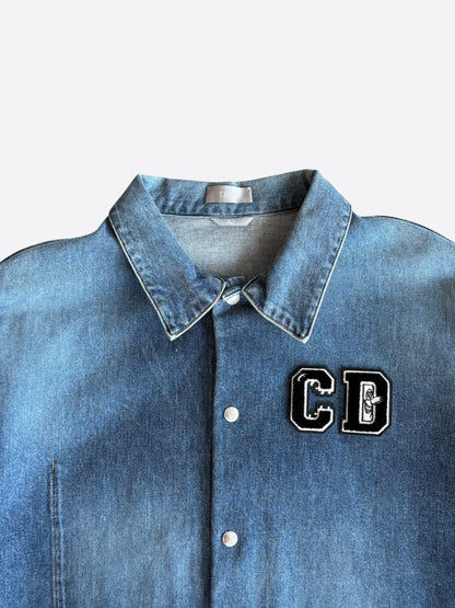 Dior Kenny Scharf Blue & Black Embroidered Logo Denim Jacket