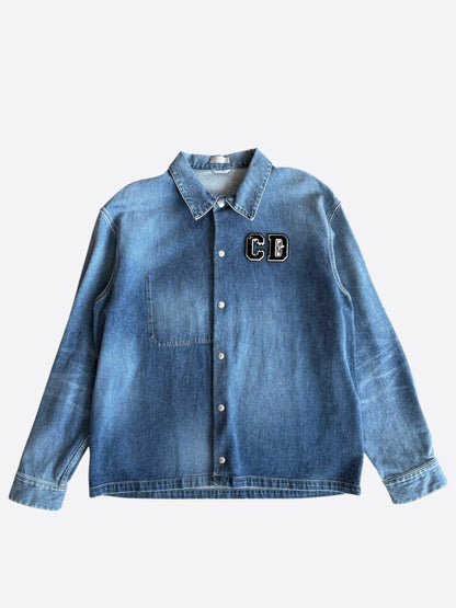 Dior Kenny Scharf Blue & Black Embroidered Logo Denim Jacket