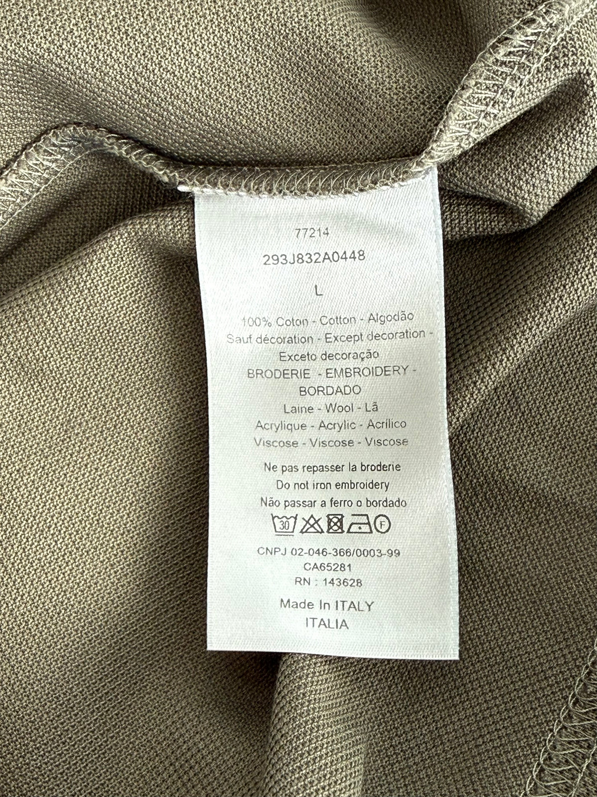 Dior Olive Atelier Embroidered Logo Polo T-Shirt