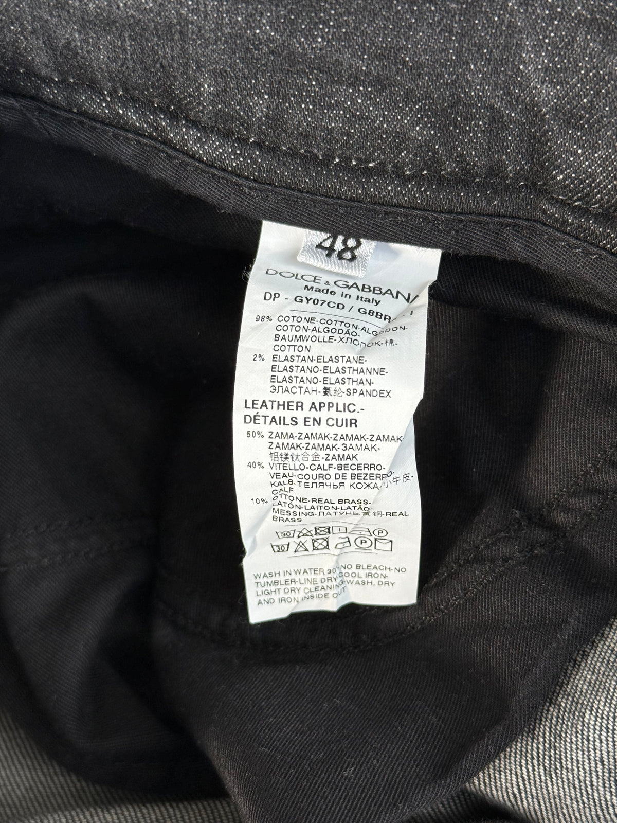 Dolce & Gabbana Faded Black Slim Denim Jeans