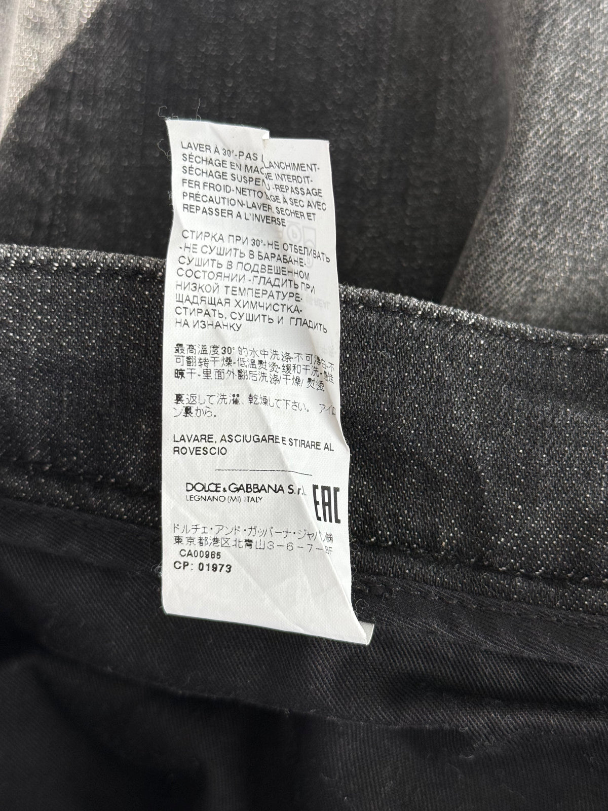 Dolce & Gabbana Faded Black Slim Denim Jeans