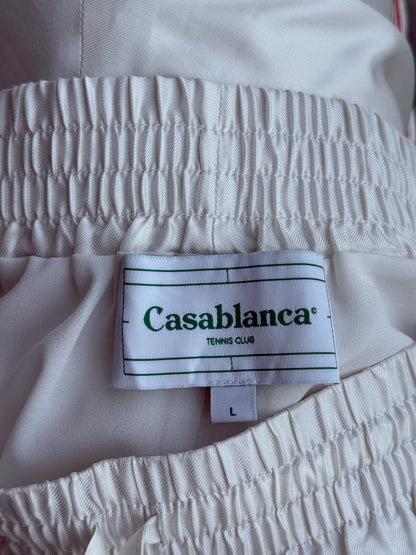Casablanca White, Green & Red Airways Silk Shorts