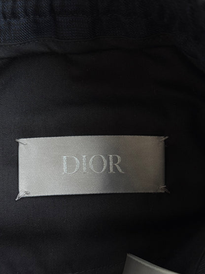 Dior Navy Pleated Wool Jogger Pants