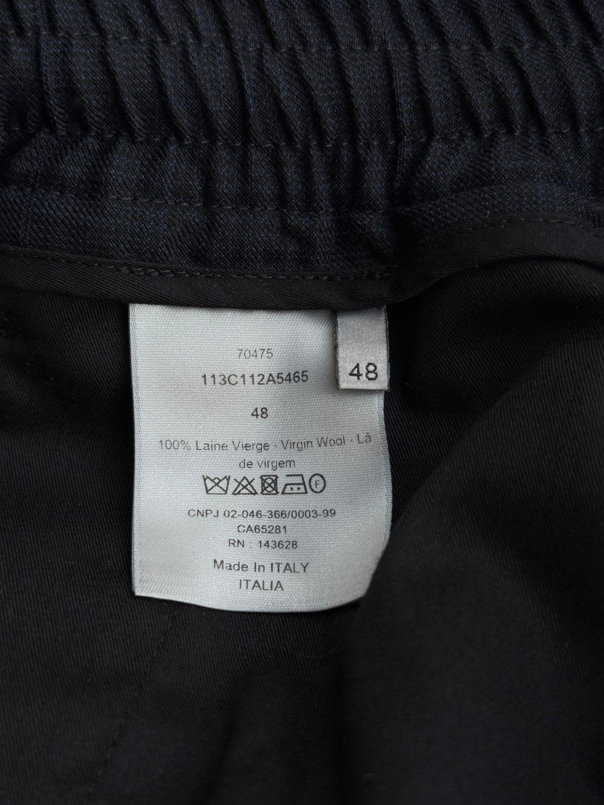 Dior Navy Pleated Wool Jogger Pants