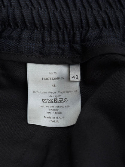 Dior Navy Pleated Wool Jogger Pants