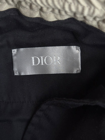 Dior Beige Pleated Wool Jogger Pants