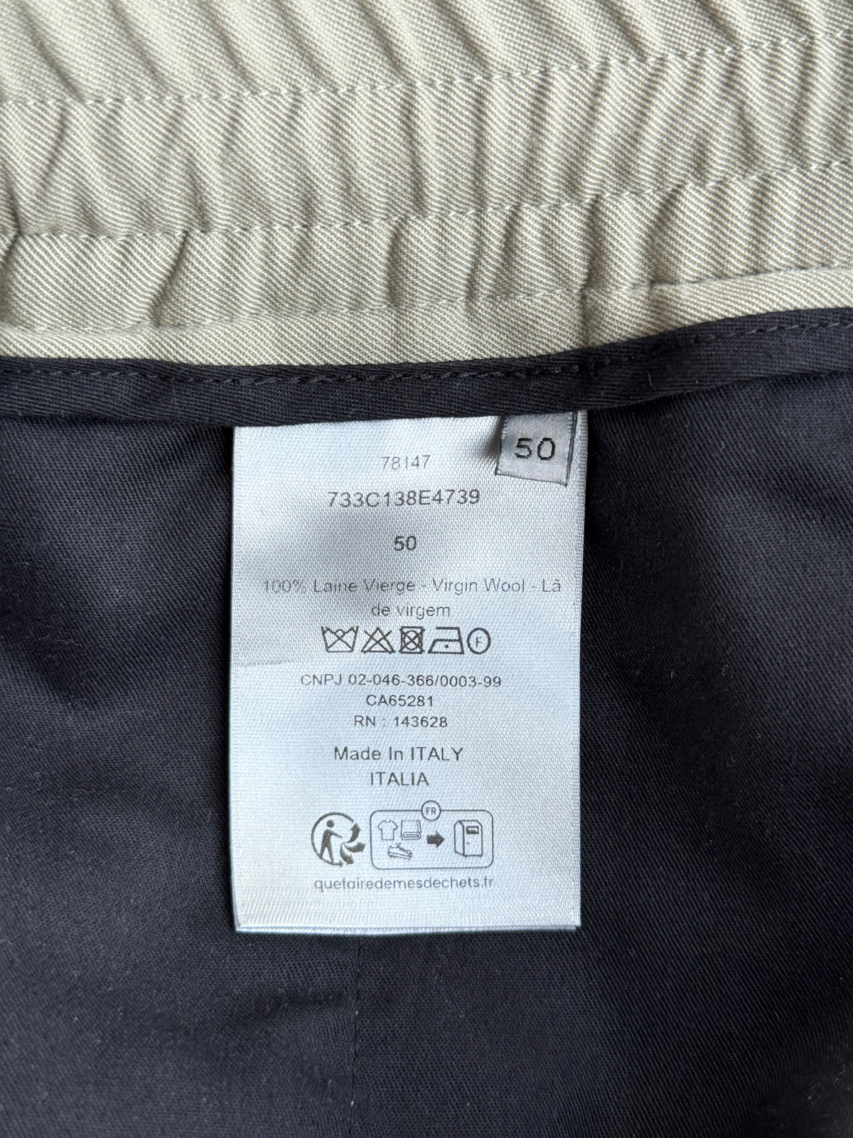 Dior Beige Pleated Wool Jogger Pants