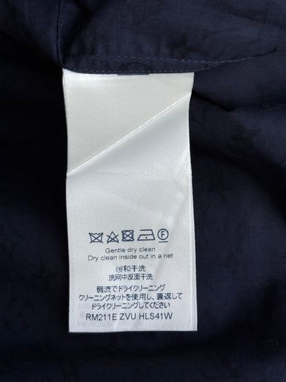 Louis Vuitton Navy Jacquard Monogram Button Up Shirt