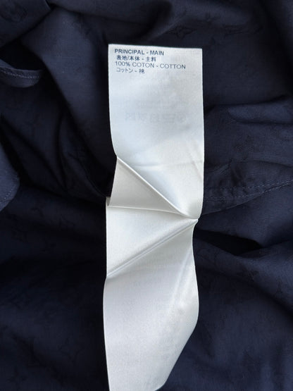 Louis Vuitton Navy Jacquard Monogram Button Up Shirt