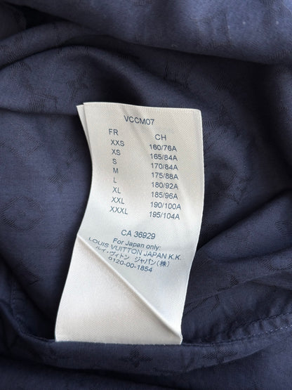 Louis Vuitton Navy Jacquard Monogram Button Up Shirt