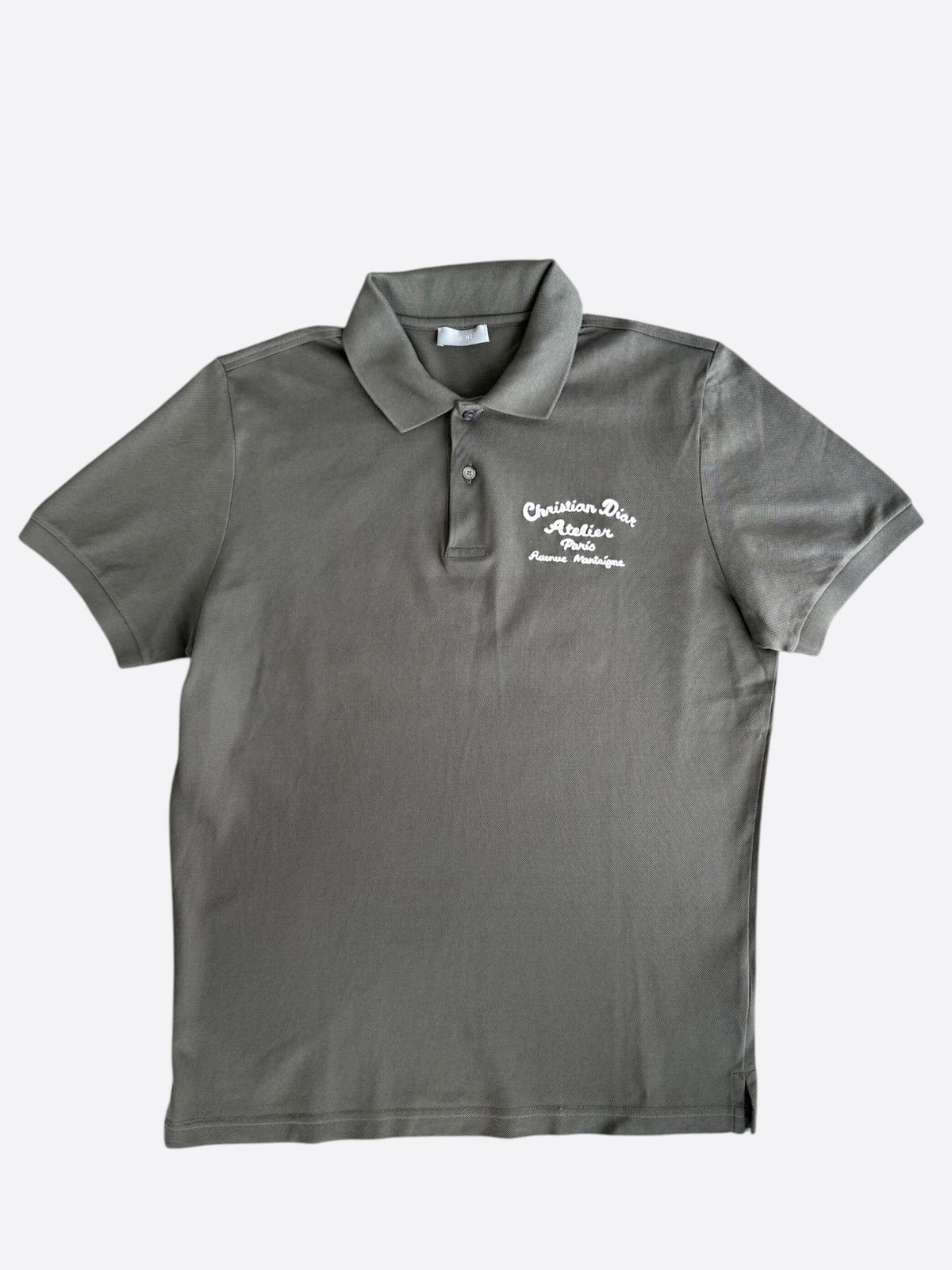 Dior Olive Atelier Embroidered Logo Polo T-Shirt