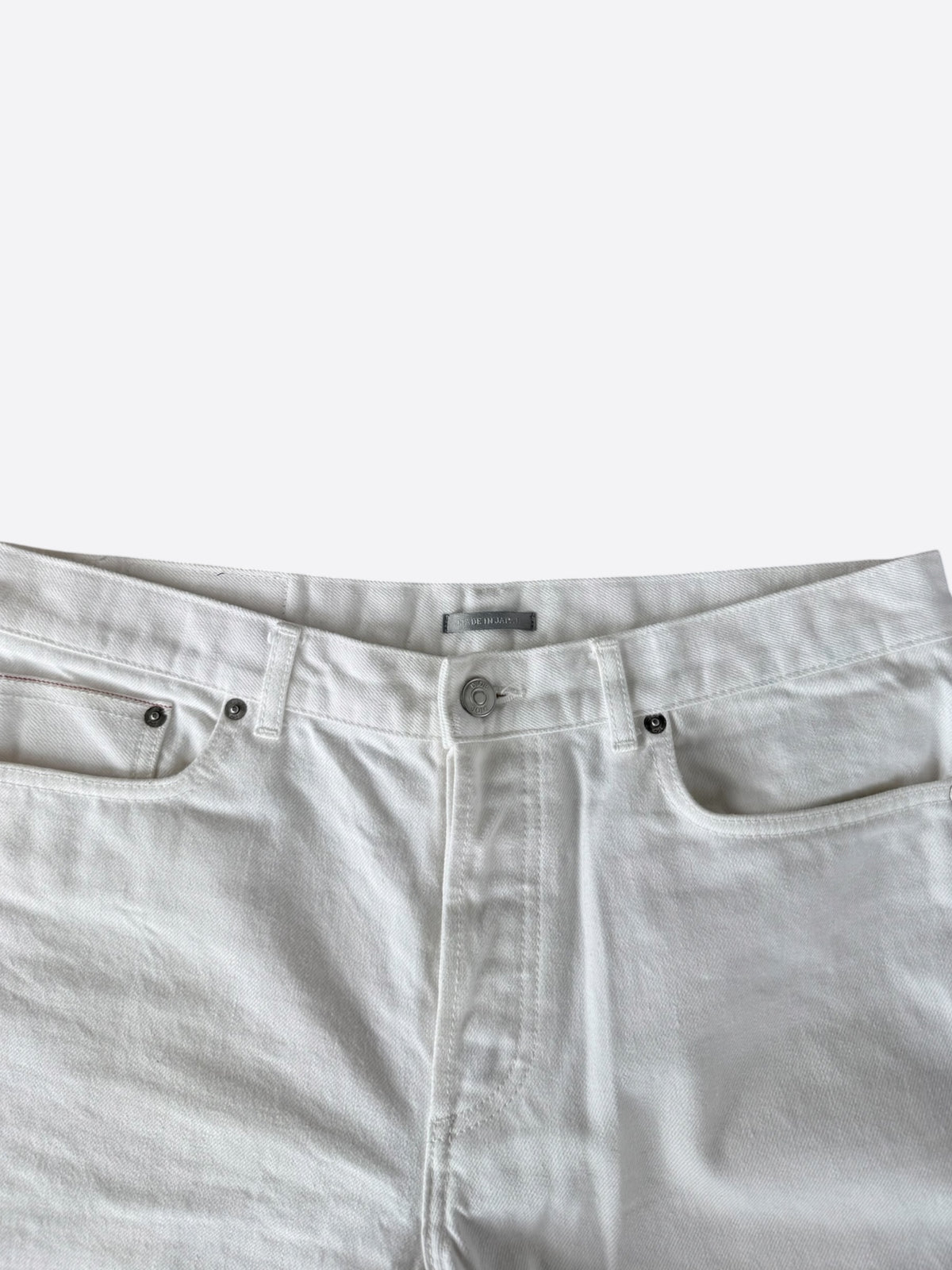 Dior Sacai White Embroidered Patch Slim Jeans
