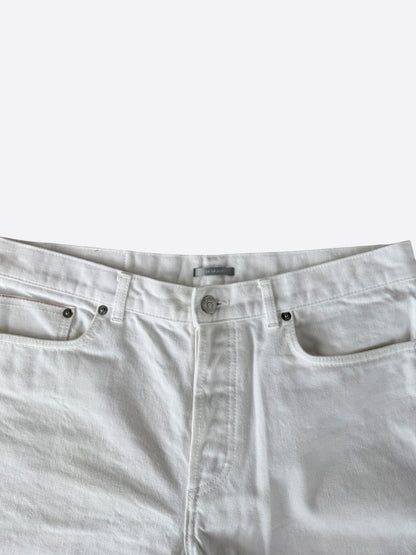 Dior Sacai White Embroidered Patch Slim Jeans