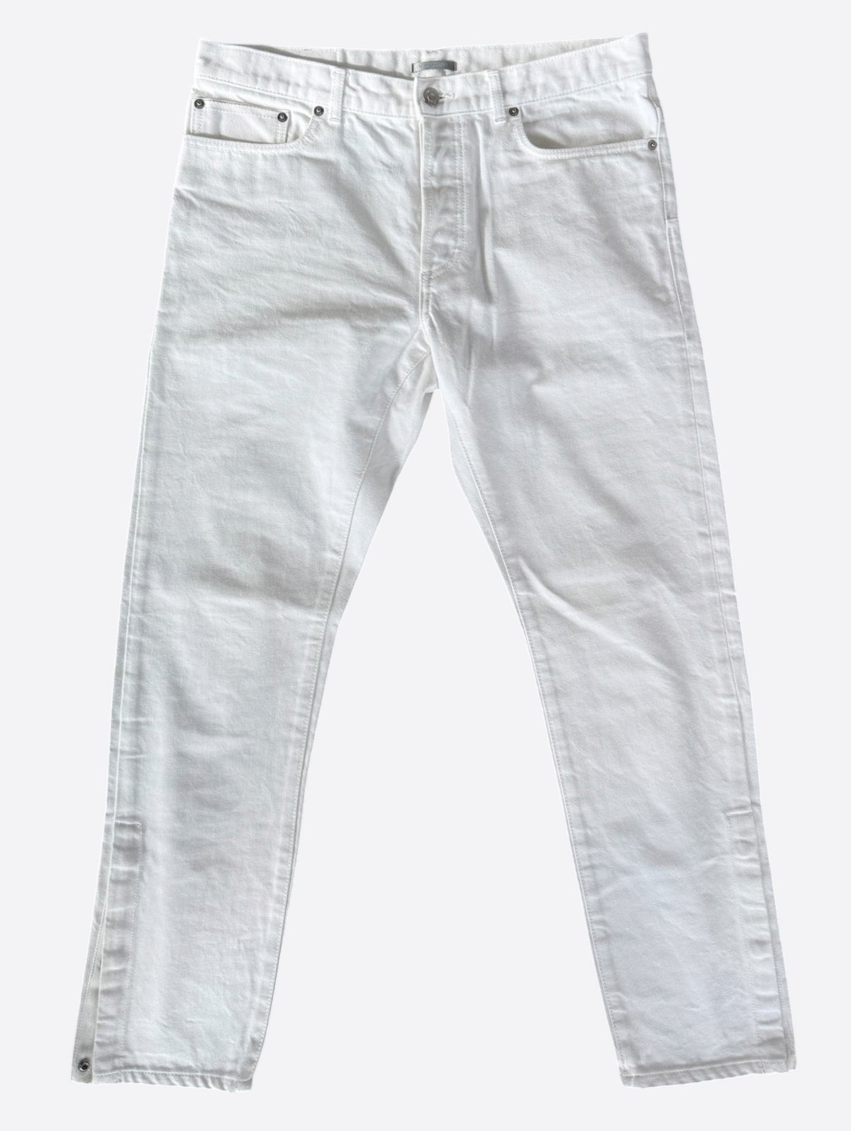 Dior Sacai White Embroidered Patch Slim Jeans