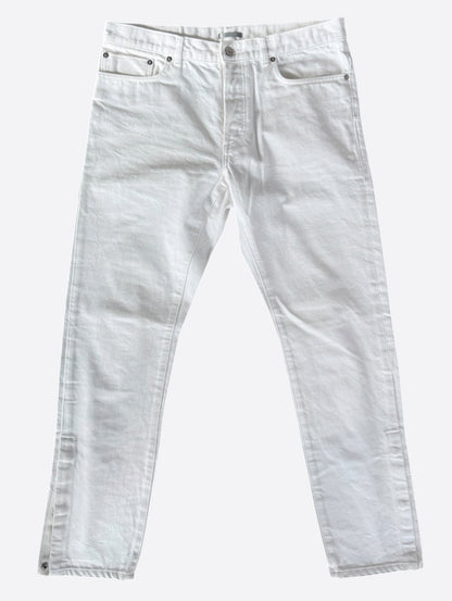 Dior Sacai White Embroidered Patch Slim Jeans