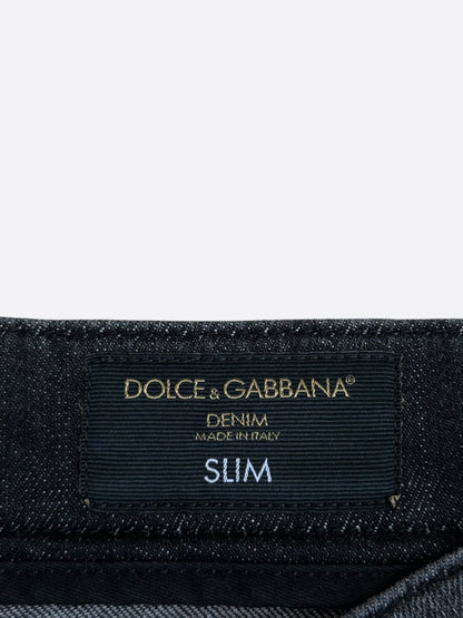 Dolce & Gabbana Faded Black Slim Denim Jeans
