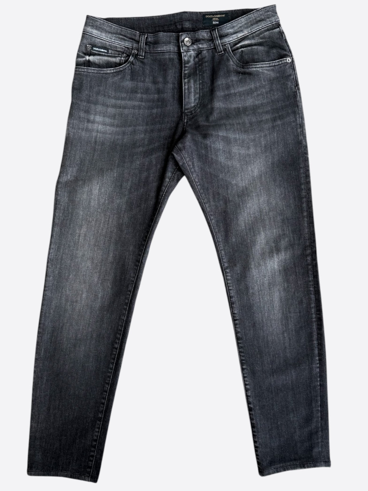Dolce & Gabbana Faded Black Slim Denim Jeans