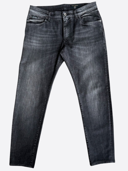 Dolce & Gabbana Faded Black Slim Denim Jeans