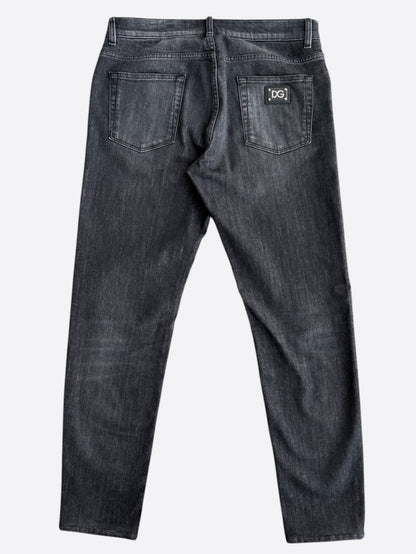 Dolce & Gabbana Faded Black Slim Denim Jeans