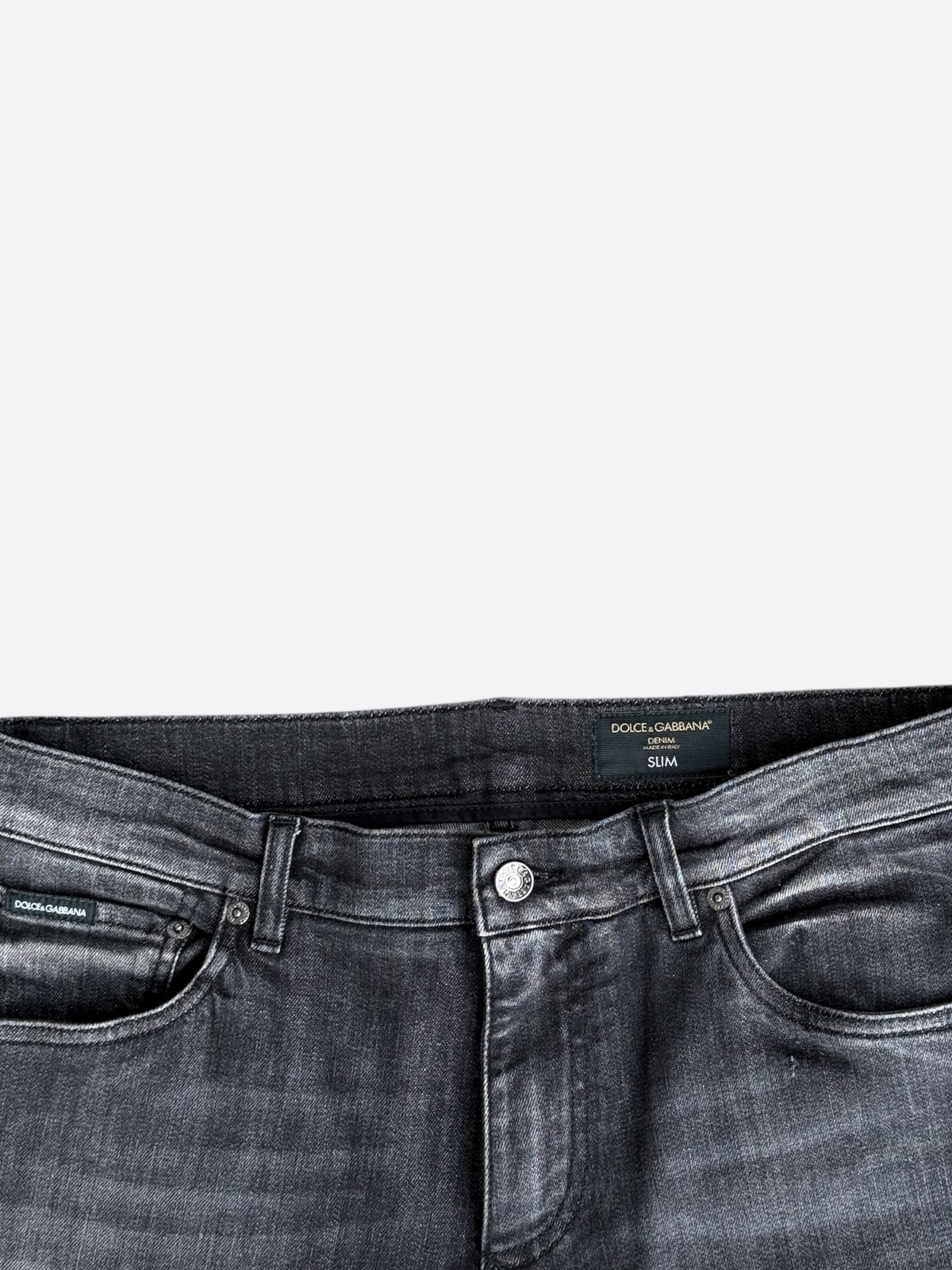 Dolce & Gabbana Faded Black Slim Denim Jeans