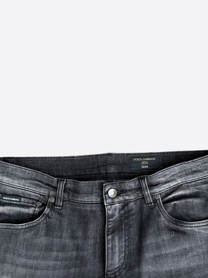 Dolce & Gabbana Faded Black Slim Denim Jeans